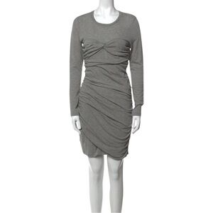 Isabel Marant Gray Ruched Long Sleeve Dress